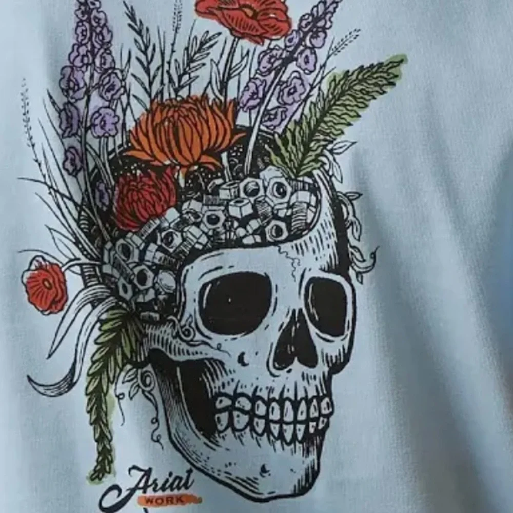 Ariat Women's Rebar CottonStrong Roughneck Graphic T-Shirt size medium blue​ - Picture 15 of 16